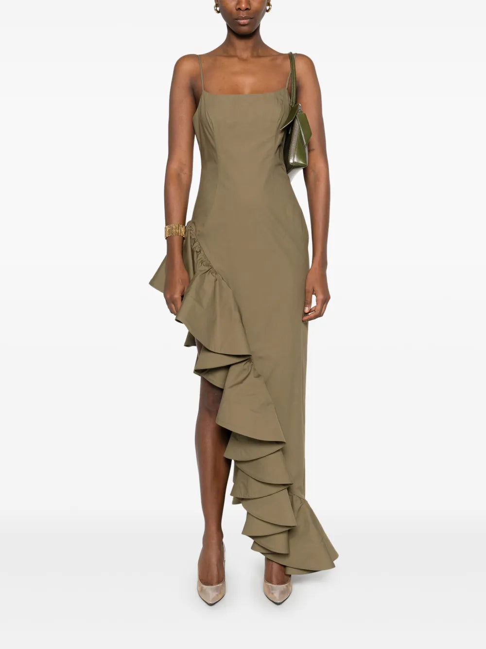 Ruffle-Detail Maxi Dress