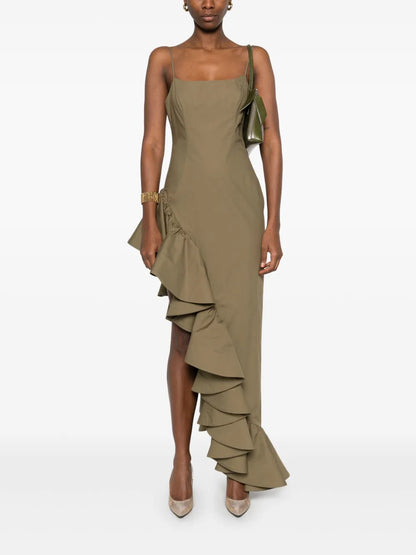 Ruffle-Detail Maxi Dress