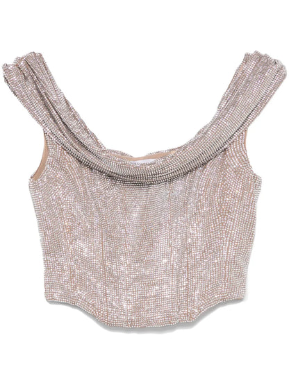 Crystal-Embellished Corset Top