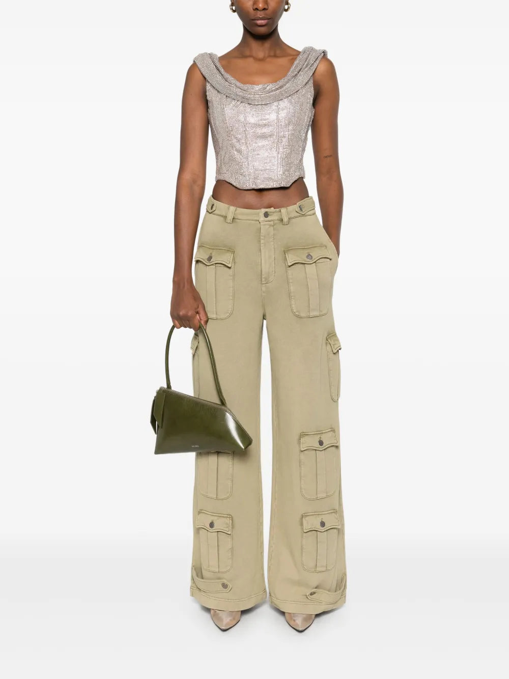 Crystal-Embellished Corset Top