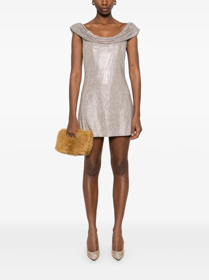 Crystal-Embellished Mini Dress