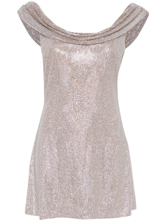Crystal-Embellished Mini Dress
