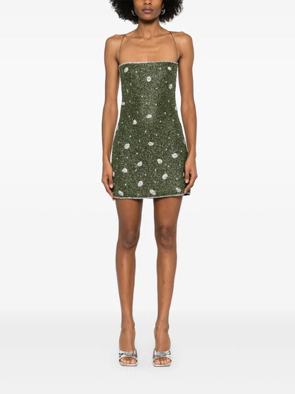 Bead-Embellished Mini Dress