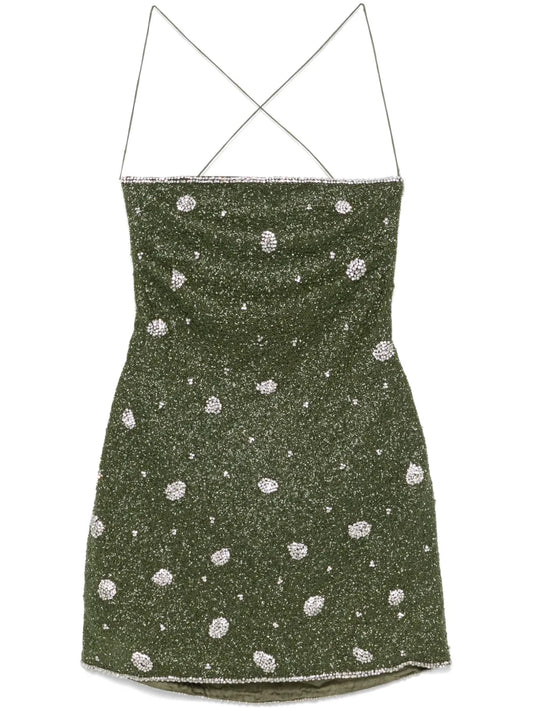 Bead-Embellished Mini Dress