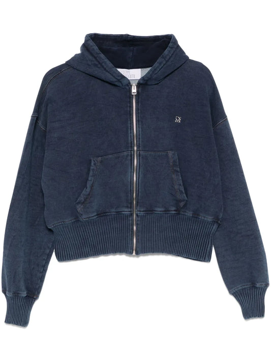 Washed-Effect Cotton Hoodie