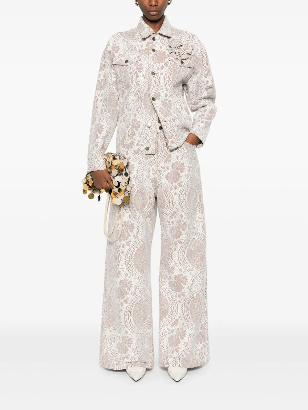 Lace-Effect Jeans