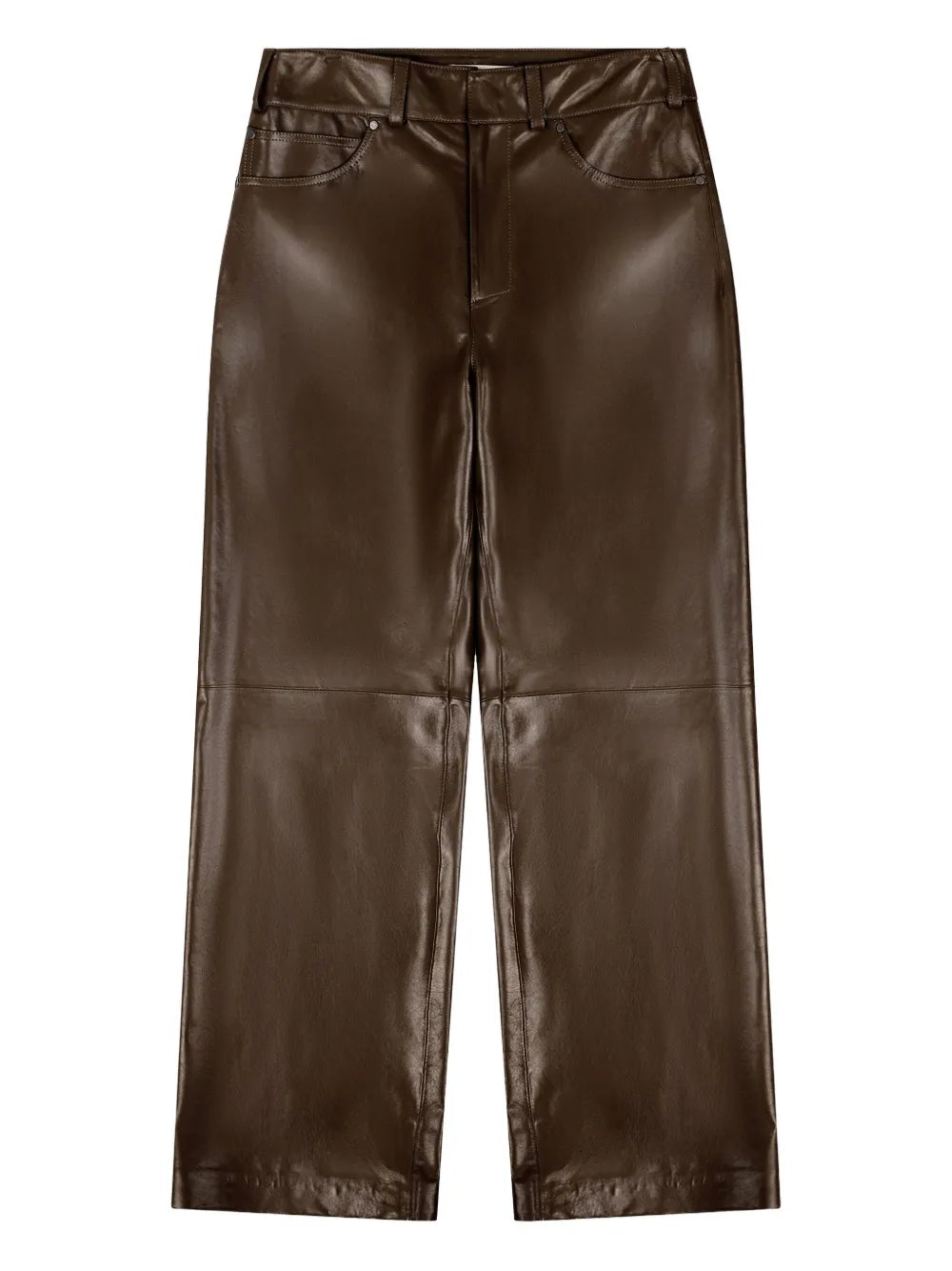 Straight-Leg Leather Trousers