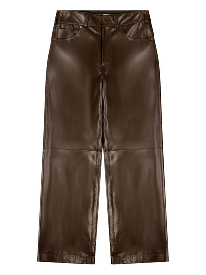 Straight-Leg Leather Trousers