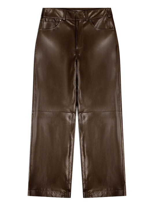 Straight-Leg Leather Trousers