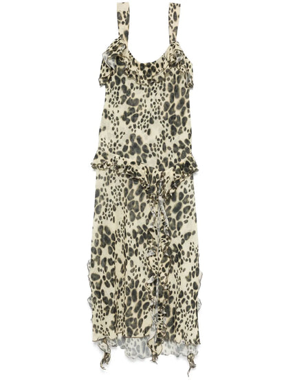 Animal-Print Long Dress