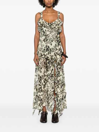Animal-Print Long Dress