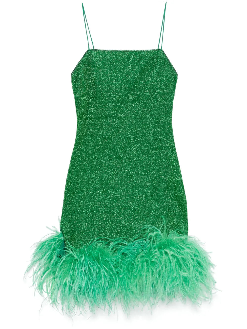 Feather-Trim Mini Dress