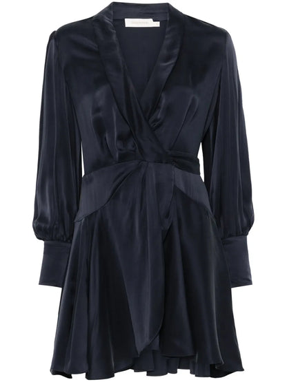 Silk Wrap Mini Dress