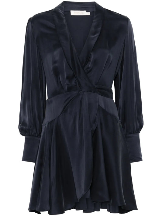 Silk Wrap Mini Dress
