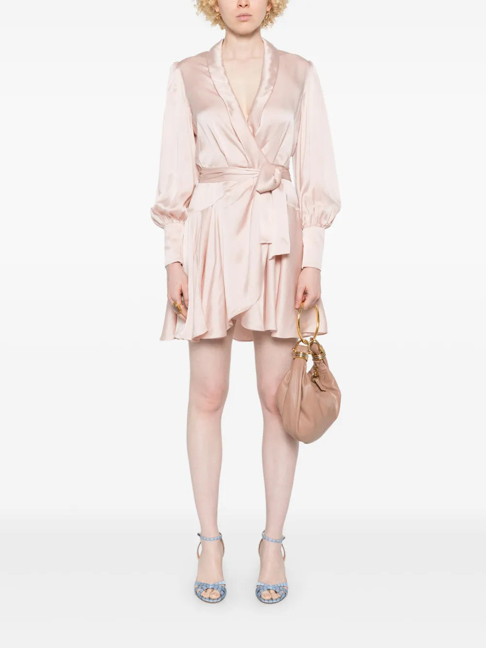 Silk Wrap Mini Dress