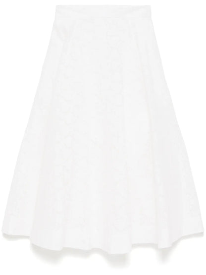 Crush Embroidered Midi Skirt