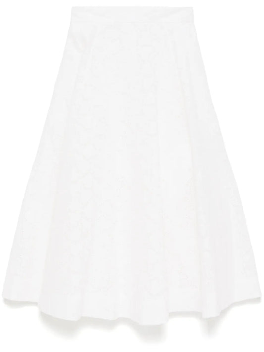 Crush Embroidered Midi Skirt
