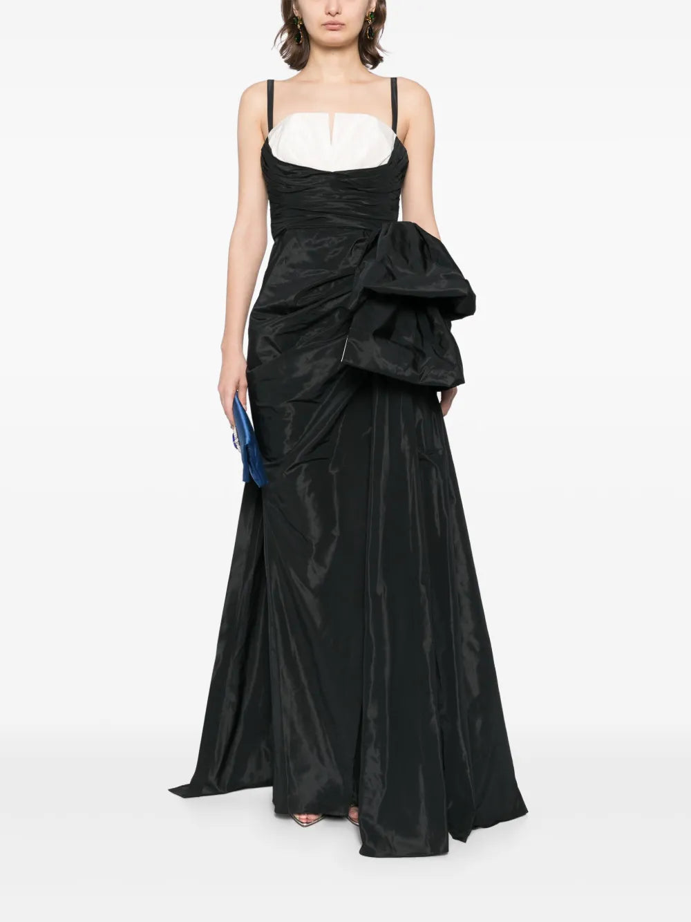 Draped Taffeta Gown