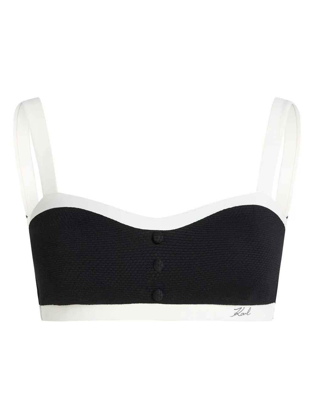 Contrasting-Trim Bikini Top