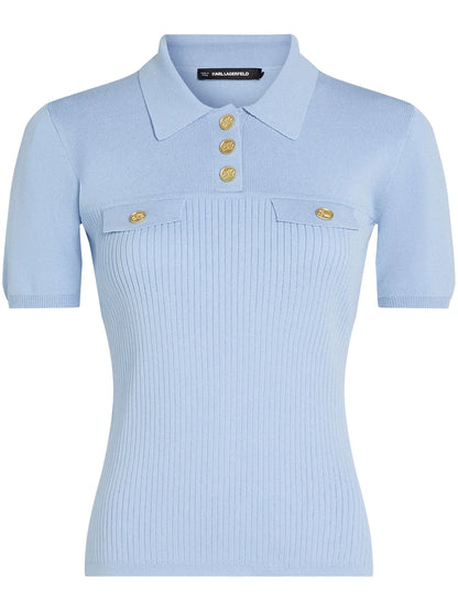 Logo-Engraved Button Polo Shirt