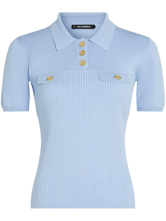 Logo-Engraved Button Polo Shirt