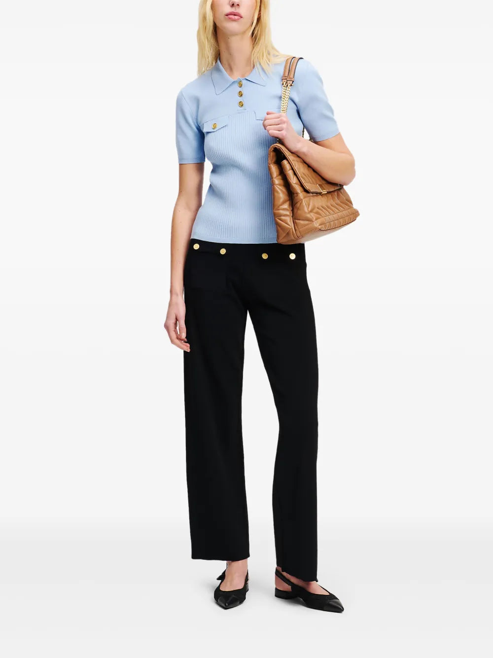 Logo-Engraved Button Polo Shirt