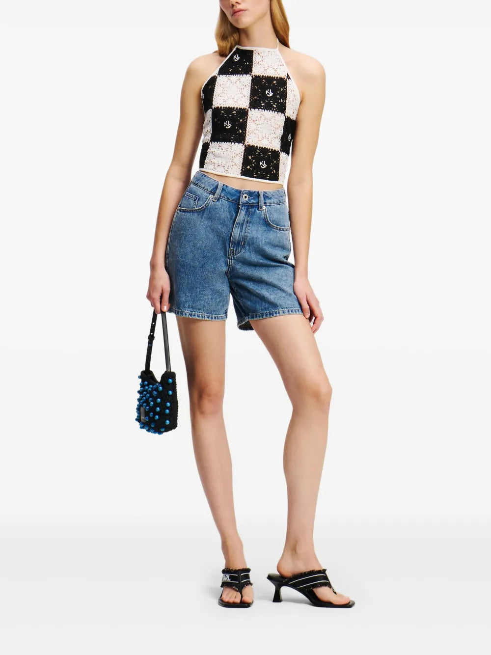 High-Rise Denim Shorts