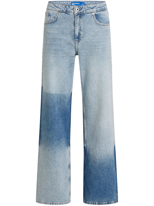 Two-Tone Flared Jeans