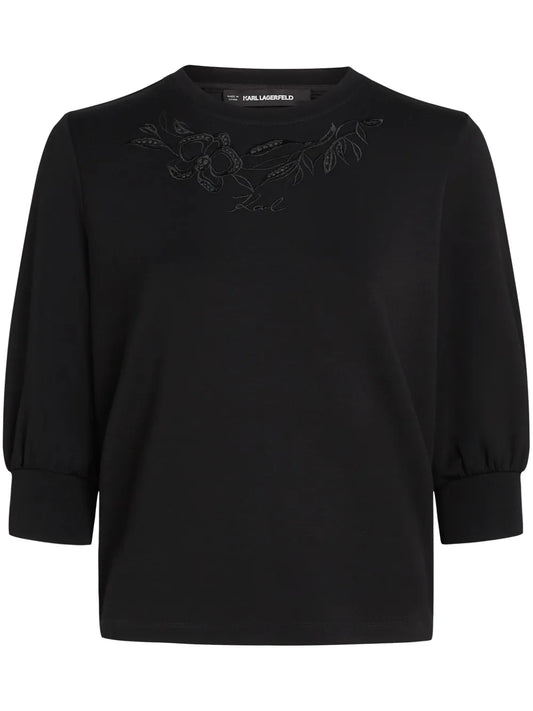 Orchid-Embroidered Sweatshirt