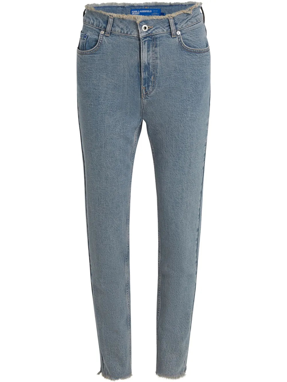 Frayed-Trim Jeans