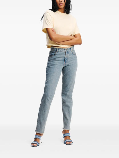 Frayed-Trim Jeans