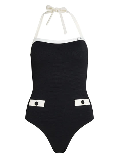 Contrasting-Trim Swimsuit