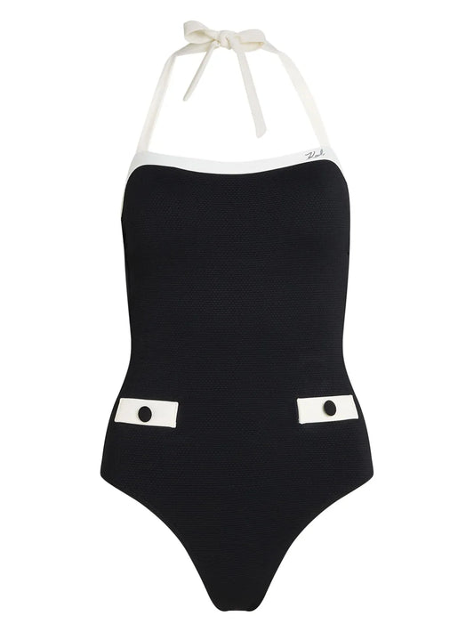 Contrasting-Trim Swimsuit