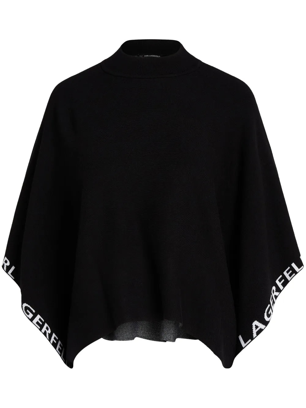 Intarsia-Logo Poncho