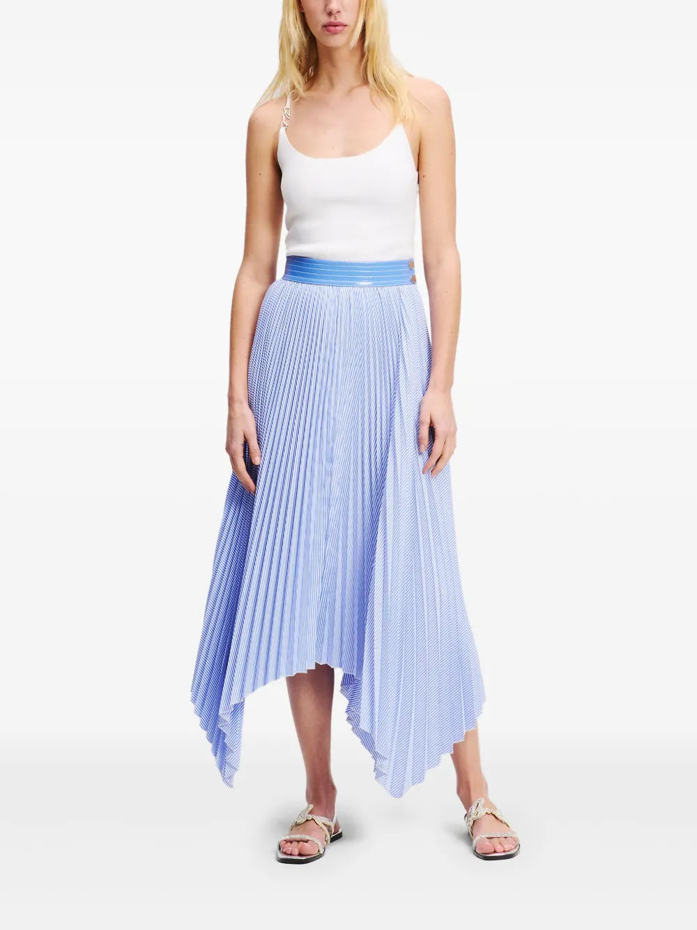 Asymmetric Pleated Skirt