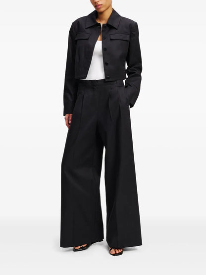 Pleated Wide-Leg Trousers