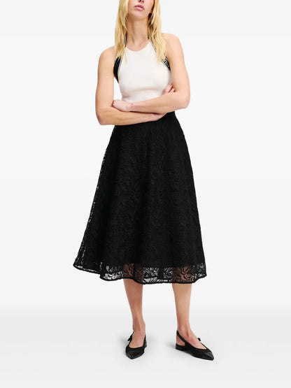 Floral-Embroidered Skirt