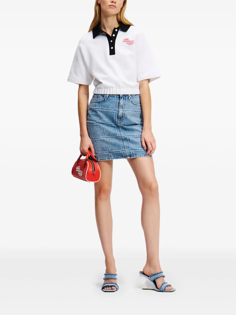 Patchwork Denim Mini Skirt