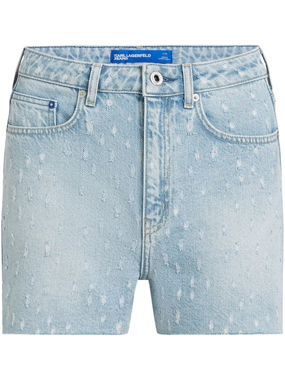 Bouclé Denim Shorts