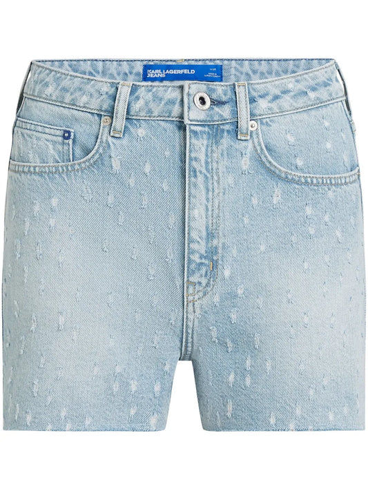 Bouclé Denim Shorts