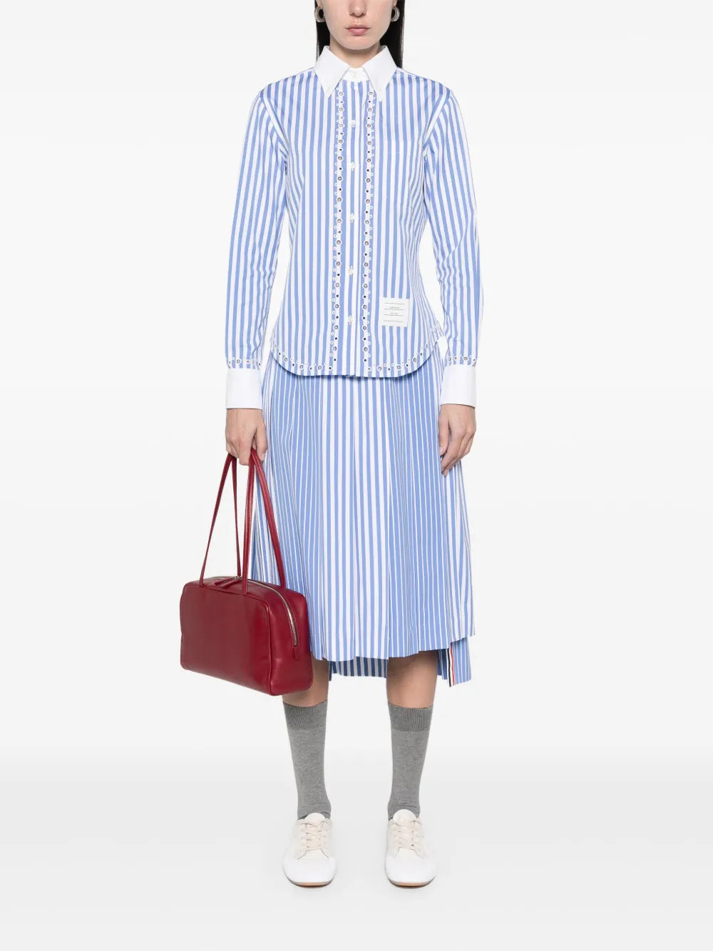 Broderie-Anglaise Striped Shirt