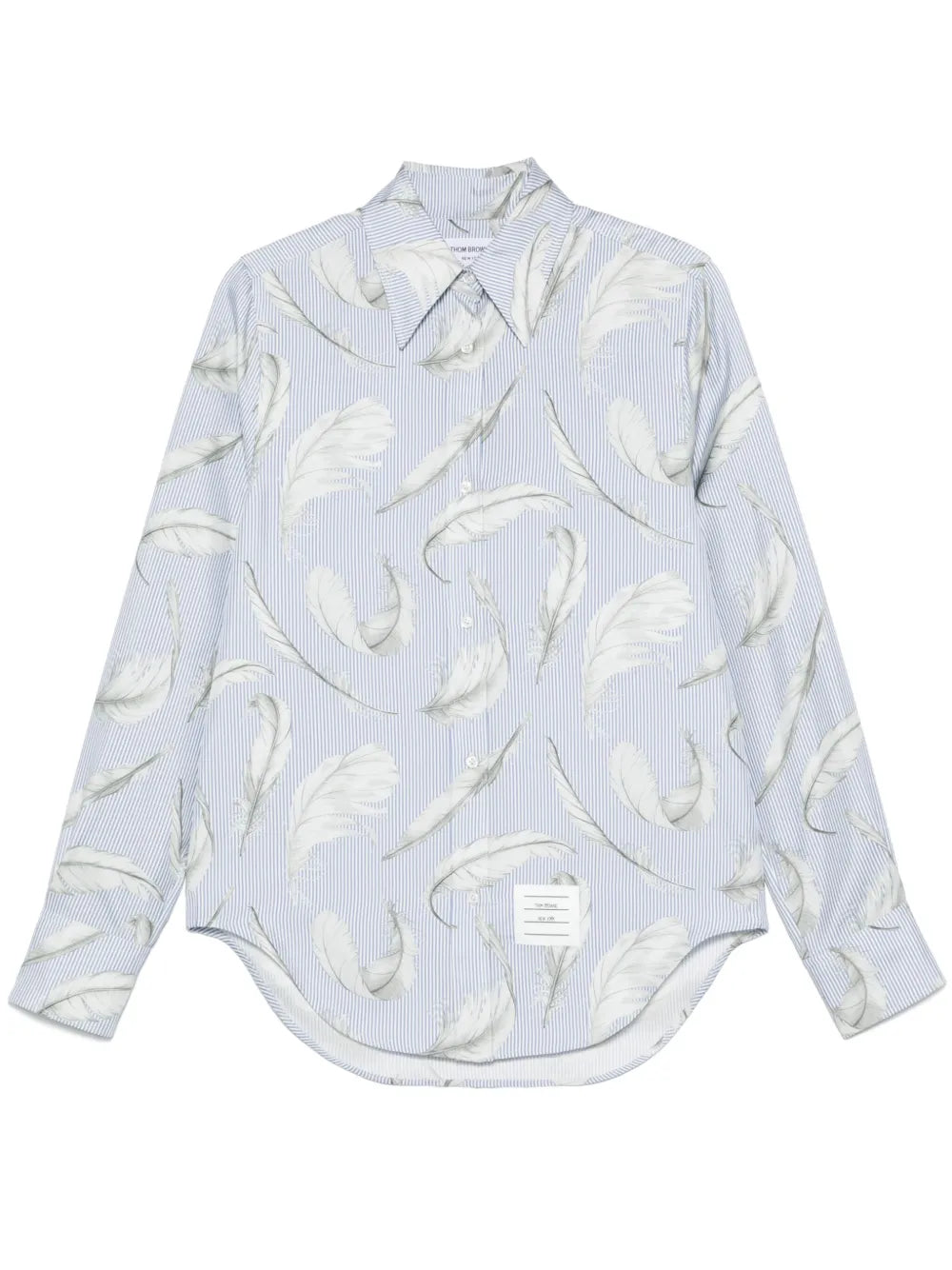 Feather-Print Silk Shirt