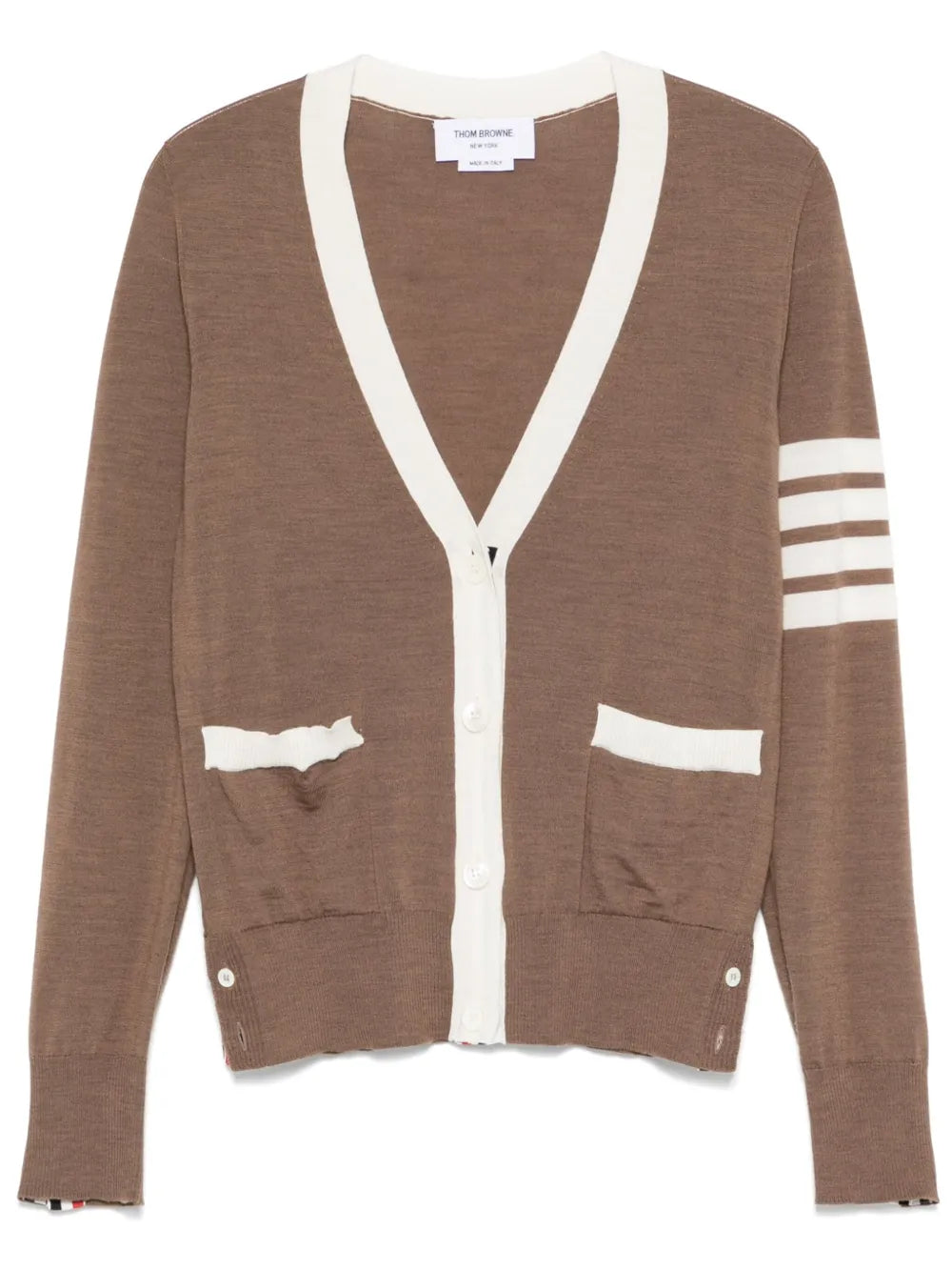 4-Bar Stripe Wool Cardigan