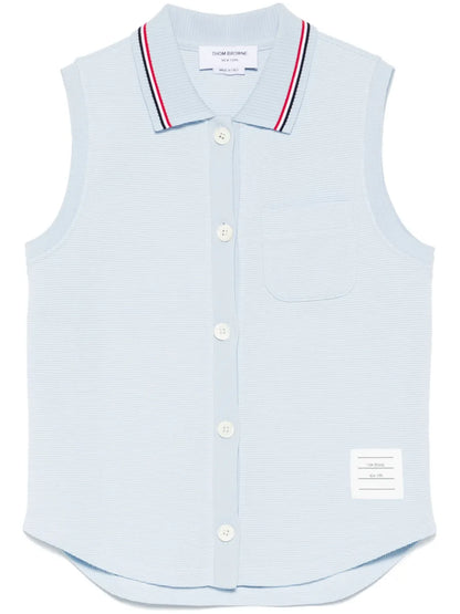 Cotton Sleeveless Polo Top
