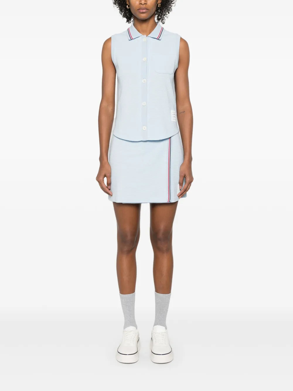 Cotton Sleeveless Polo Top