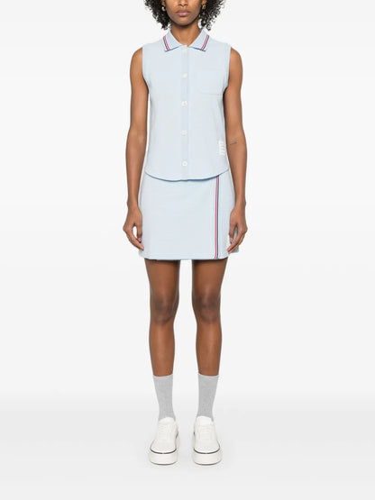 Cotton Sleeveless Polo Top