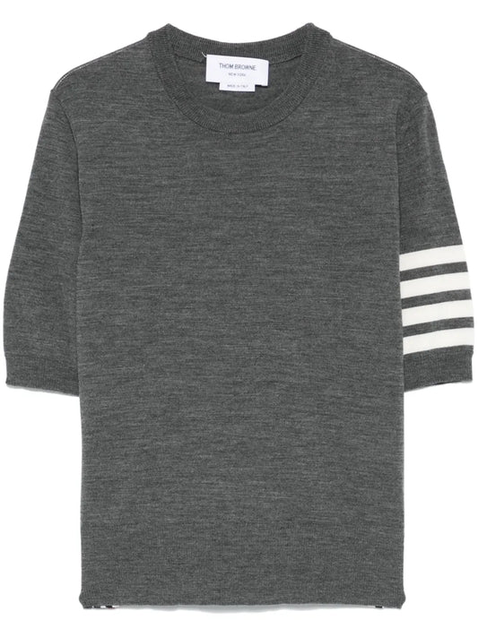 4 Bar Stripes Fine-Knit T-Shirt