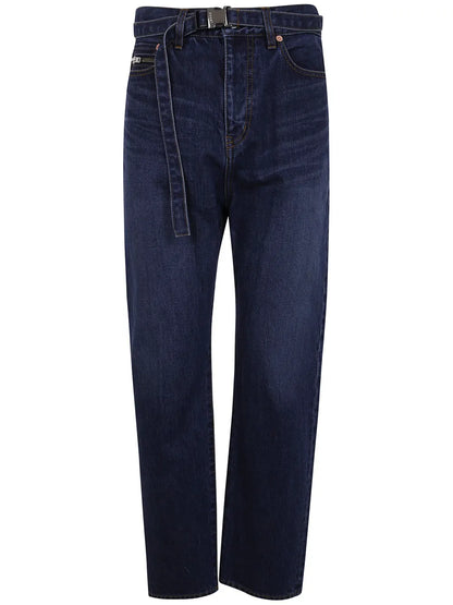 Belted Straight Jeans