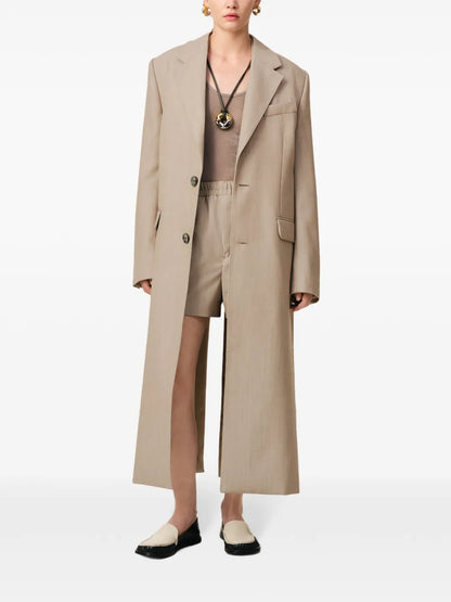 Slit-Detail Maxi Coat