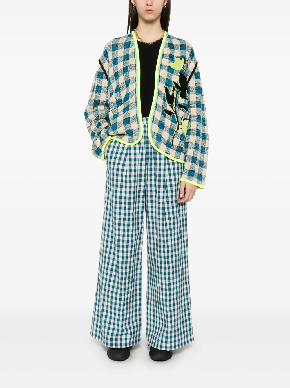 Checked Cardigan